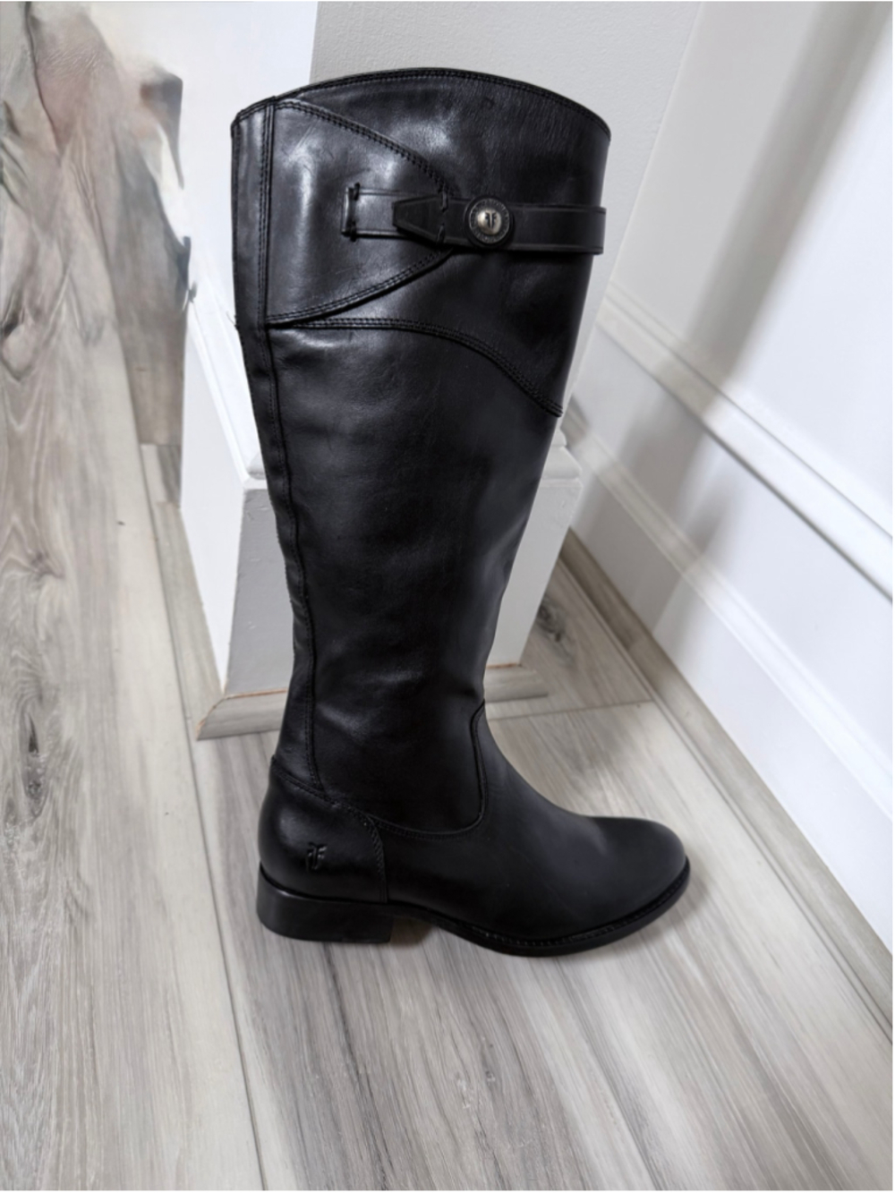 Frye Women’s Black Leather Tall Riding Boots Size 6.5B Made in Mexico